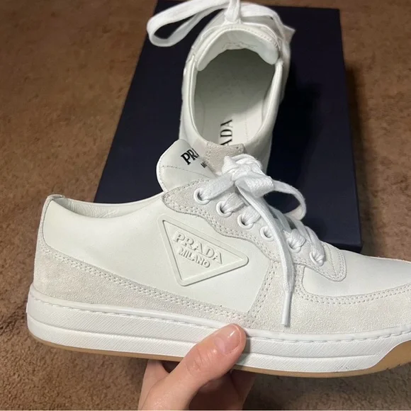 Gray and White Prada sneakers - Picture 5 of 7